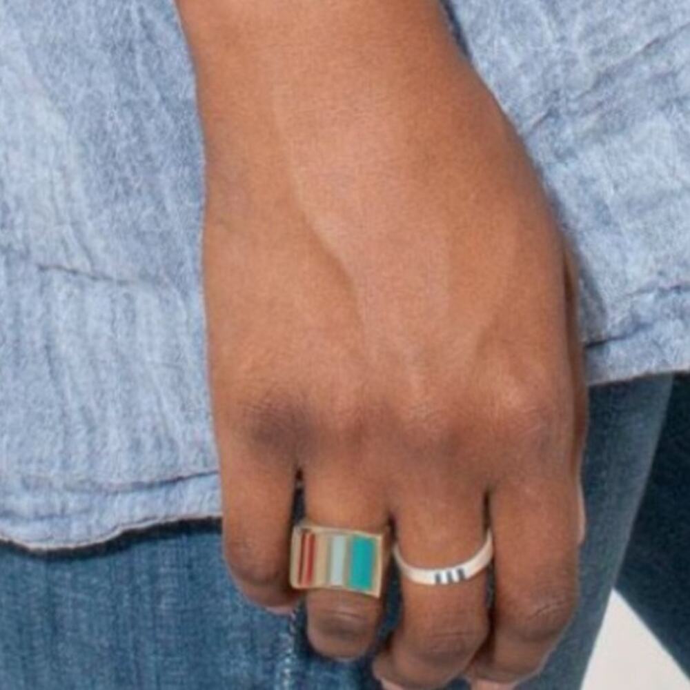Betsy & Iya Ring Durango Pod 6.5 Size 6 1/2 Multicolor Stripe Casual Jewelry - Picture 10 of 10